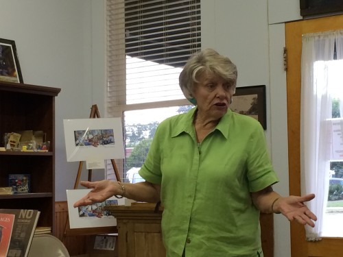 Dot Moore speaking to audience at Chipley Historical Center